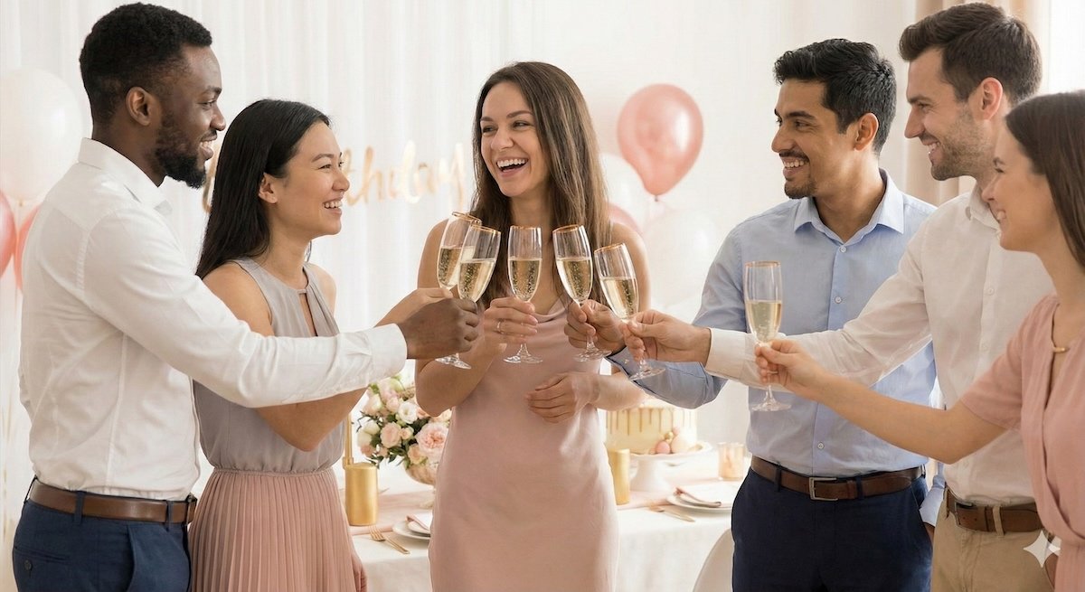 Organiser une fête d'anniversaire pour une femme.